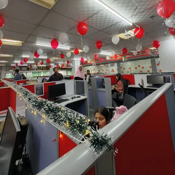 Corporate Christmas Office Decor