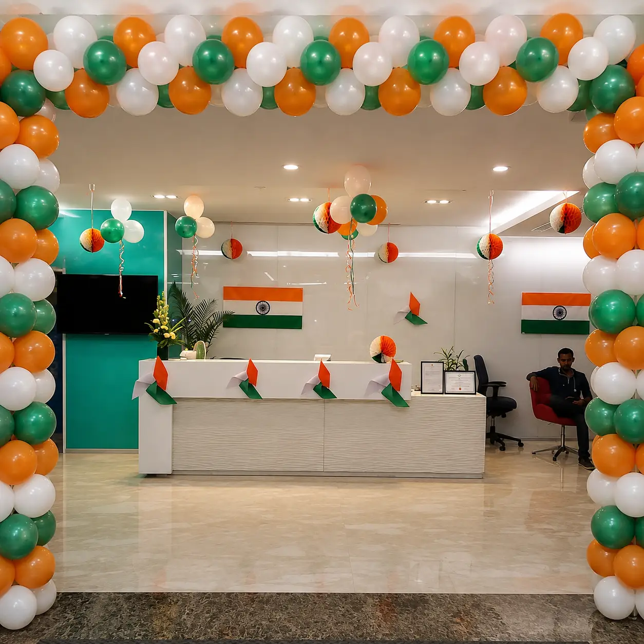 Indian Flag Theme Office Decoration