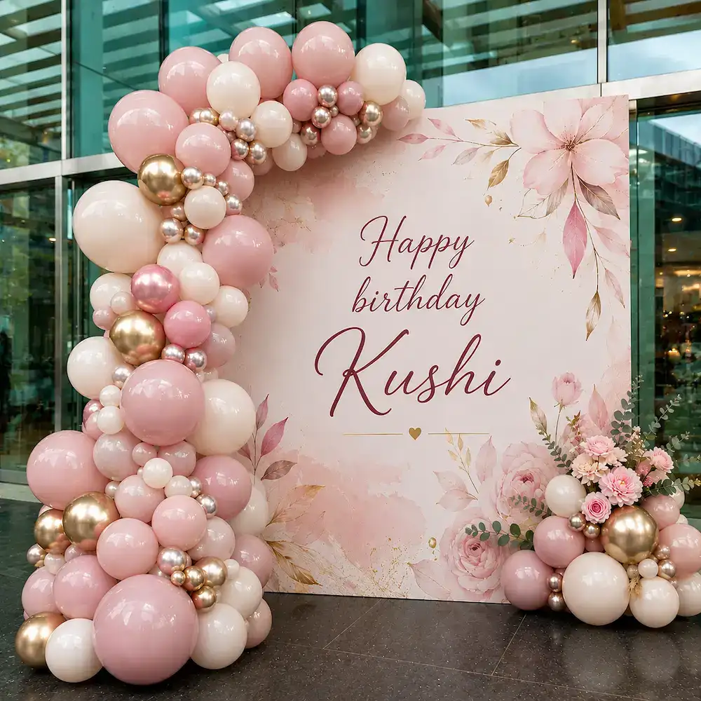 Balloon Arch Birthday Setup — photo 2