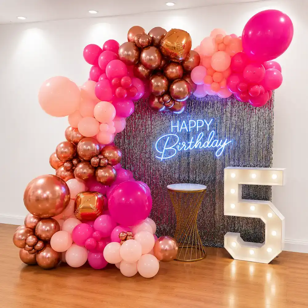 Pink and Rose Gold Birthday Decoration — photo 2