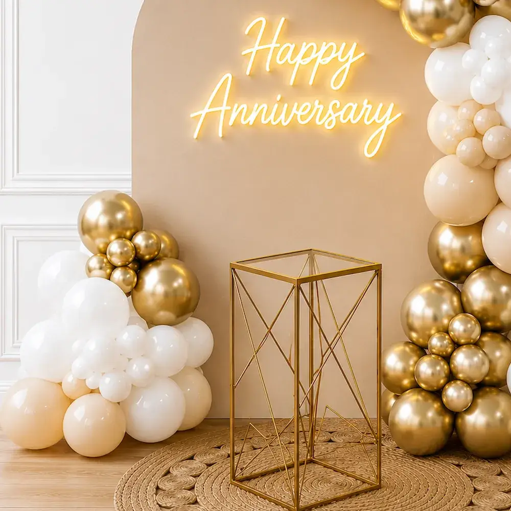 Elegant Happy Anniversary Balloon Arch Decoration — photo 2