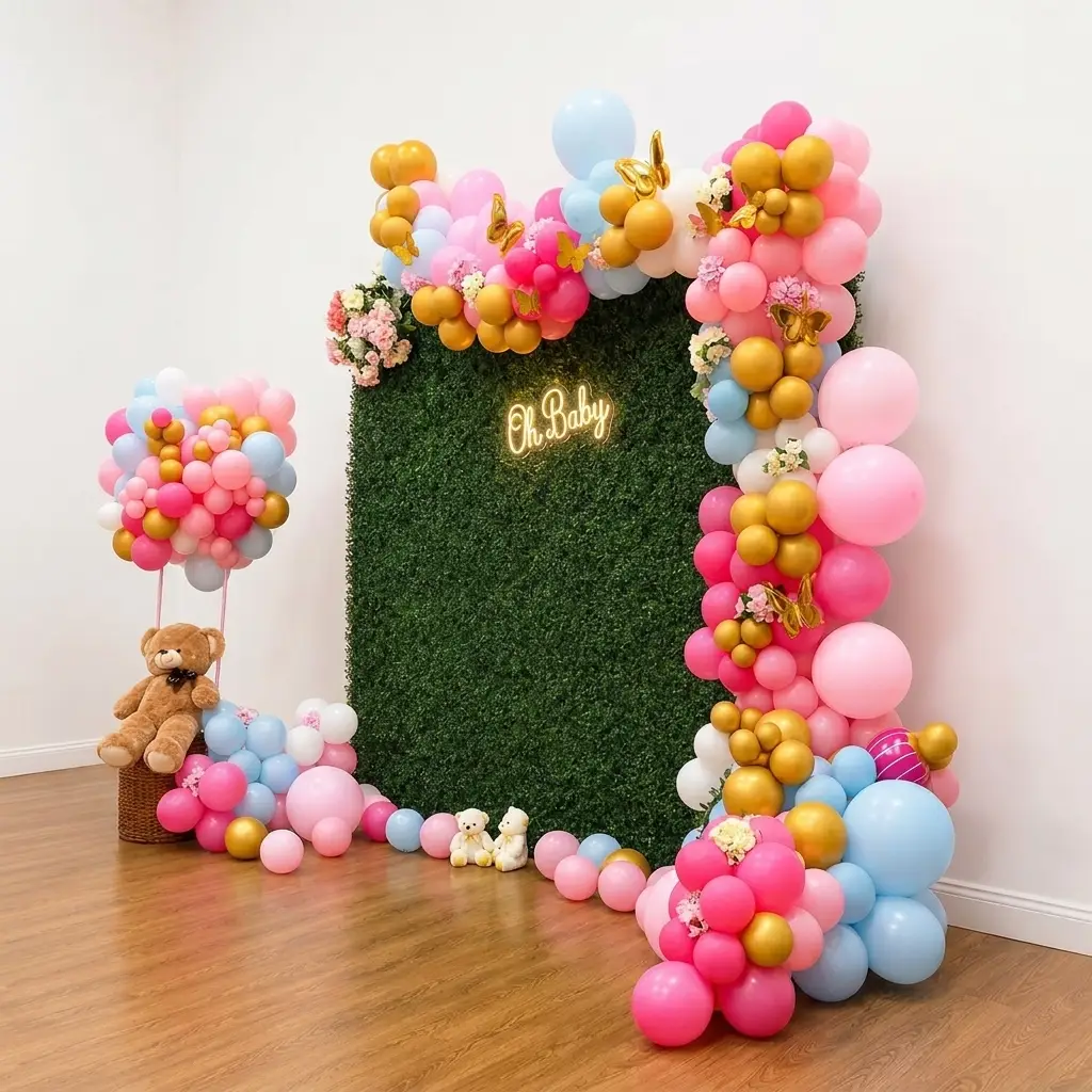 Oh Baby Green Backdrop Setup — photo 2