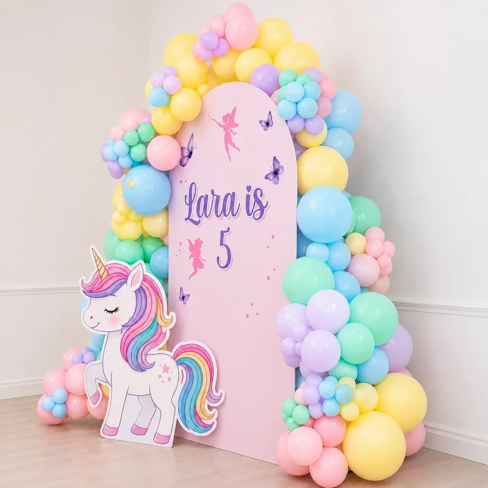 Pastel Unicorn Theme Birthday Balloon Decoration — photo 3