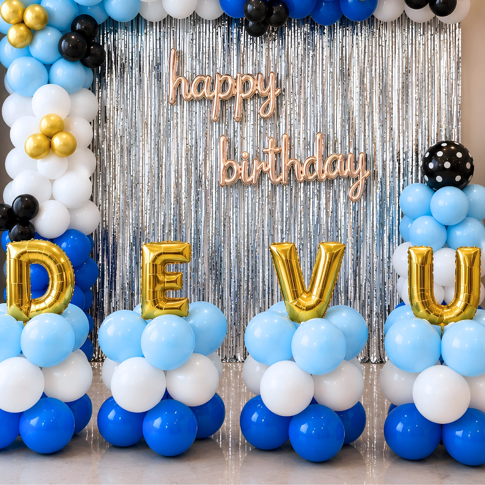 Blue White Balloon Decoration — photo 2