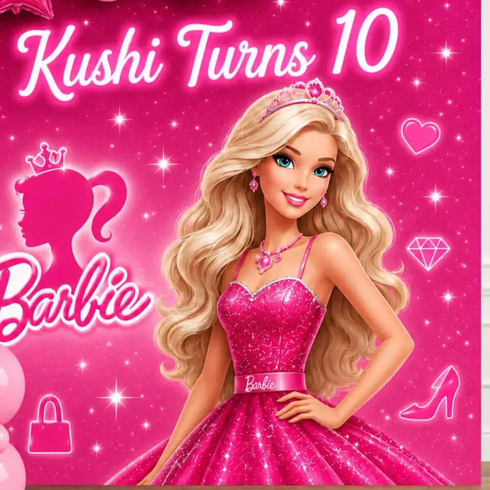 Barbie Theme Birthday Backdrop Decoration — photo 3