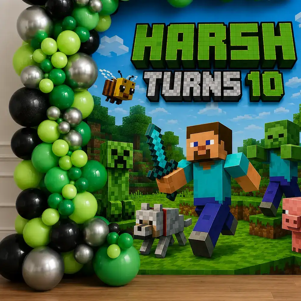 Minecraft Theme Birthday Balloon Decoration for Kids — photo 2