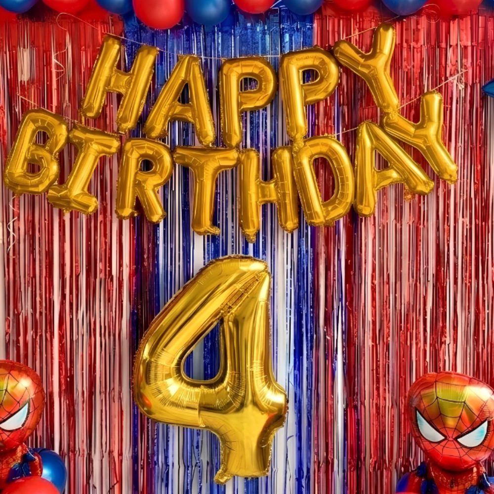 Simple Spiderman Theme Birthday Decoration — photo 2