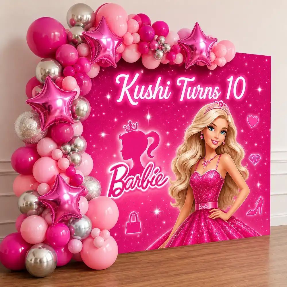 Barbie Theme Birthday Backdrop Decoration — photo 2