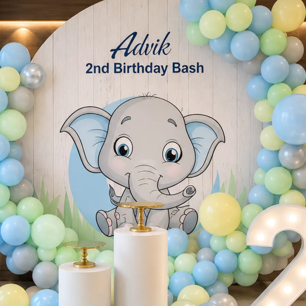 Dumbo Theme Birthday Backdrop — photo 3
