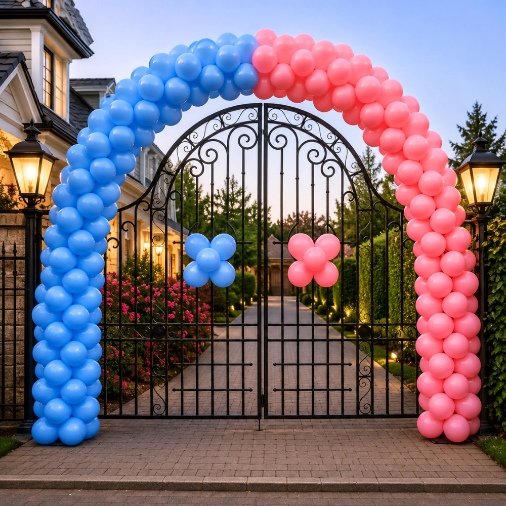 Pink Blue Theme Stage Decoration — photo 2