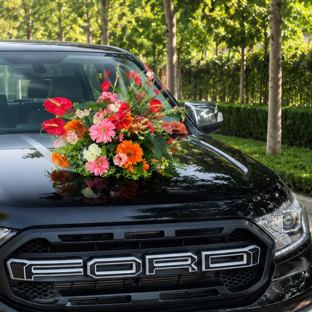 Marriage Car Decor With Rose — photo 3