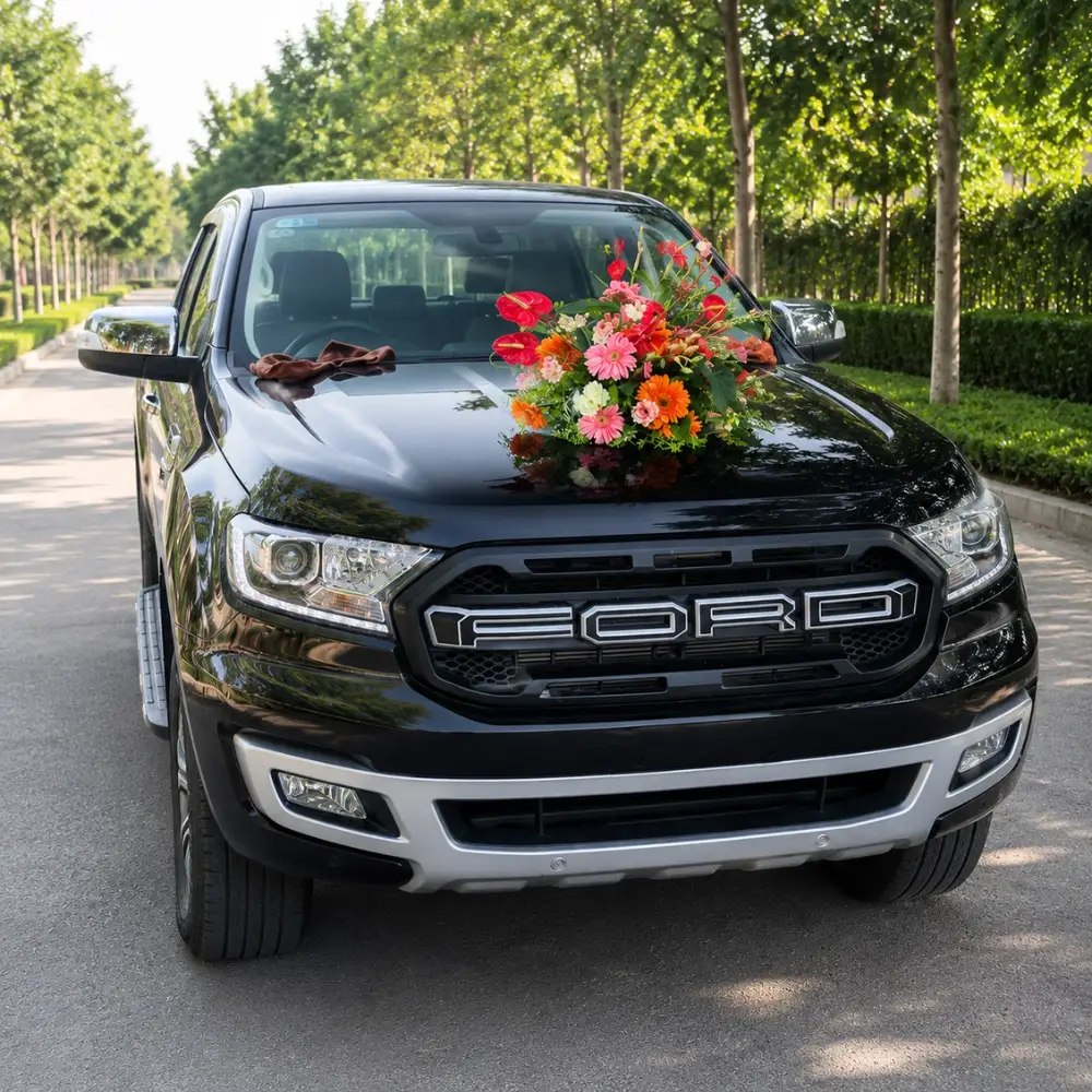 Marriage Car Decor With Rose — photo 2