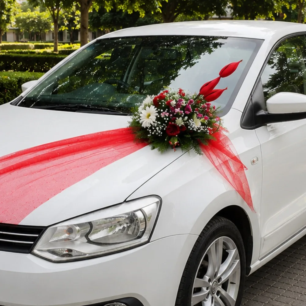 Simple Wedding Car Decor — photo 3