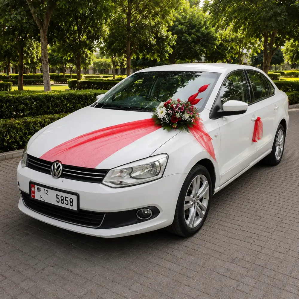 Simple Wedding Car Decor — photo 2