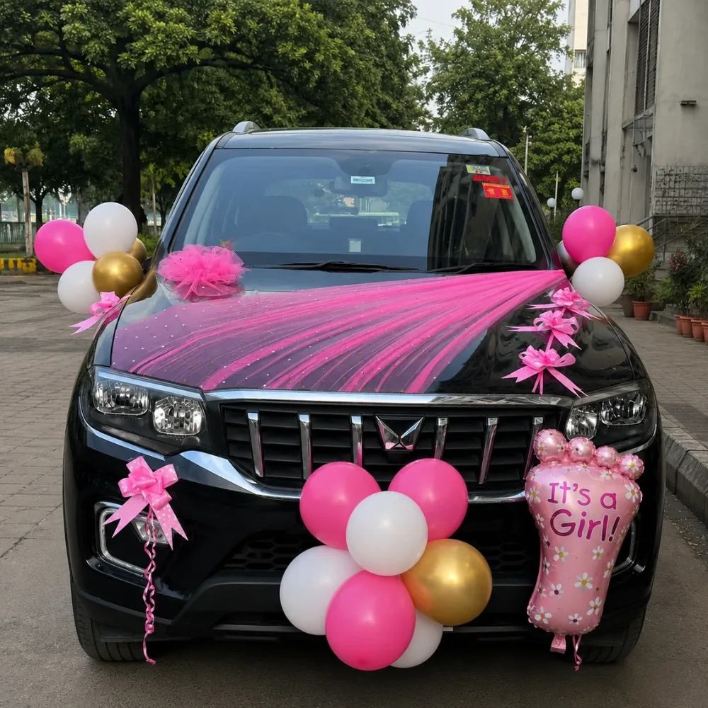 Welcome Baby Decoration Package for Baby Welcome with 50 balloons for car — photo 3