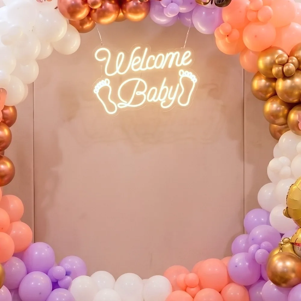 Welcome Baby Balloon Ring Deoration Baby Welcome decoration with ring backdrop (7*7 feet) — photo 3