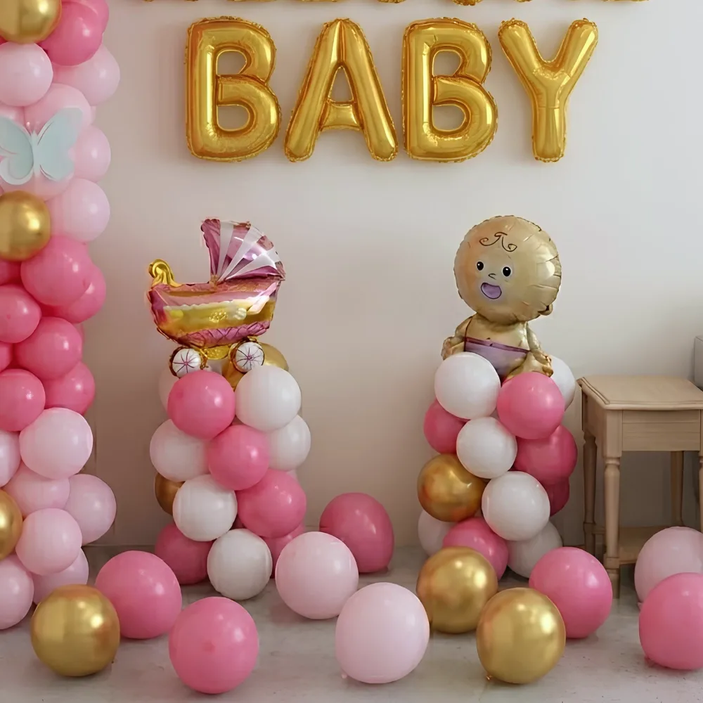 Welcome Baby Girl Balloon Decoration — photo 3