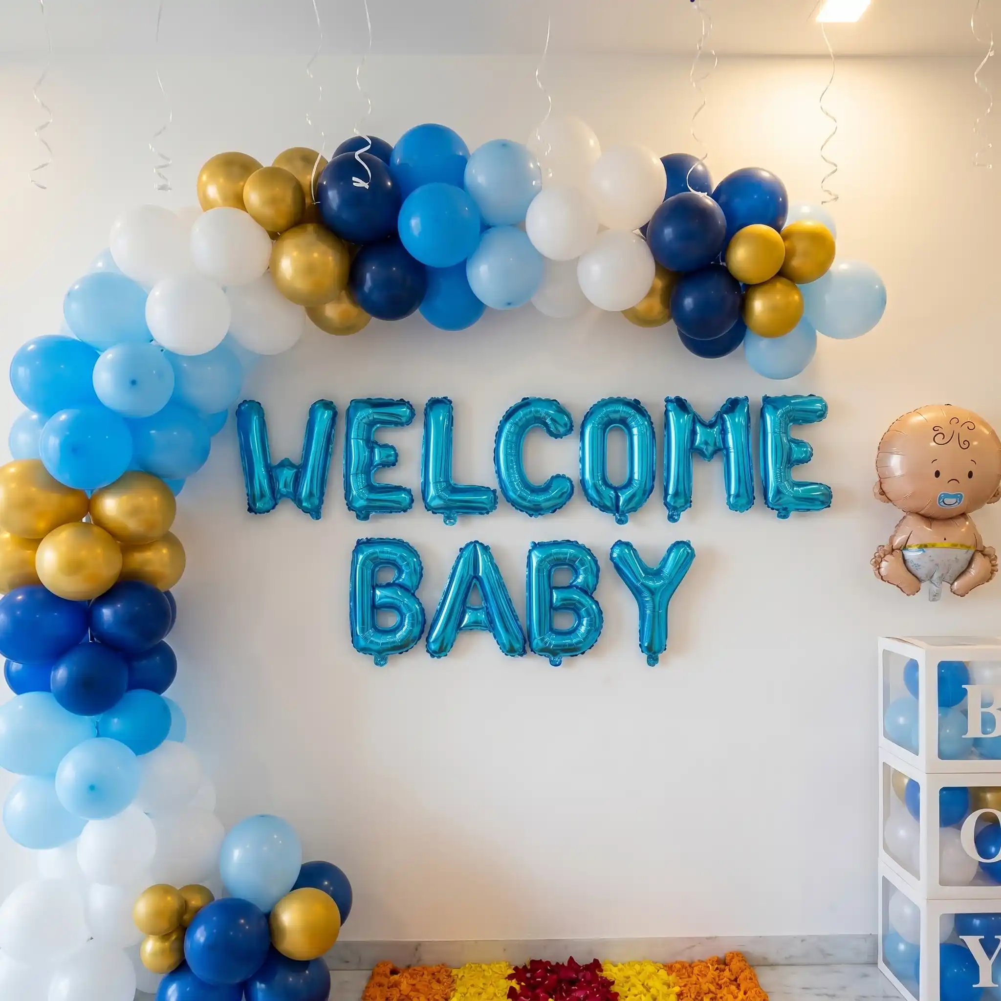Blue Theme Baby Boy Welcome Balloons — photo 3